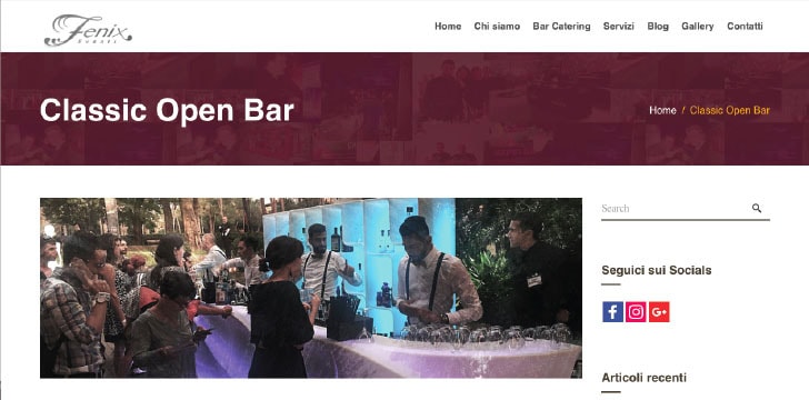 Homepage Sito Fenix
