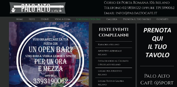 Homepage Sito Palo Alto