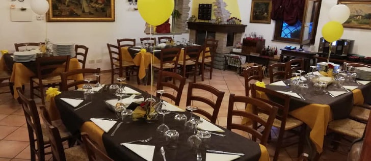 Angelo del Focolare Sala per cena del ristorante L'Angelo del Focolare