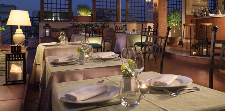 Hotel Diana Roof Garden: Terrazza allestita per cena