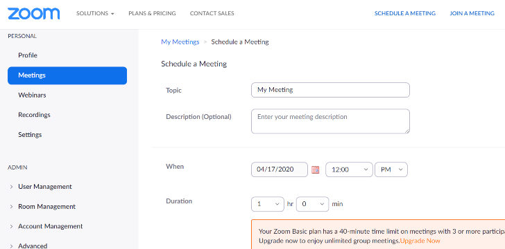 Il sito web di zoom sito web zoom
