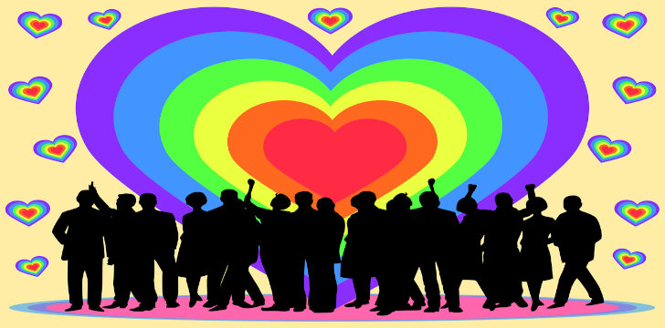 cuore arcobaleno festa pride
